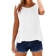 thumbnail image 6 of GZWYHT Cotton Linen Tank Tops For Women，Spring Summer Gauze Shirts Casual Sleeveless Lightweight Gauze Shirts Layering Camisoles Clothes Beach Vacation Solid Color, 6 of 8