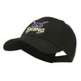 thumbnail image 2 of Skiing Logo with Pole and Goggle Embroidered Cap - Black OSFM, 2 of 5
