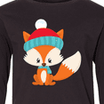 thumbnail image 4 of Inktastic Winter Fox, Cute Fox, Fox with Hat, Fox with Scarf Long Sleeve Youth T-Shirt, 4 of 5