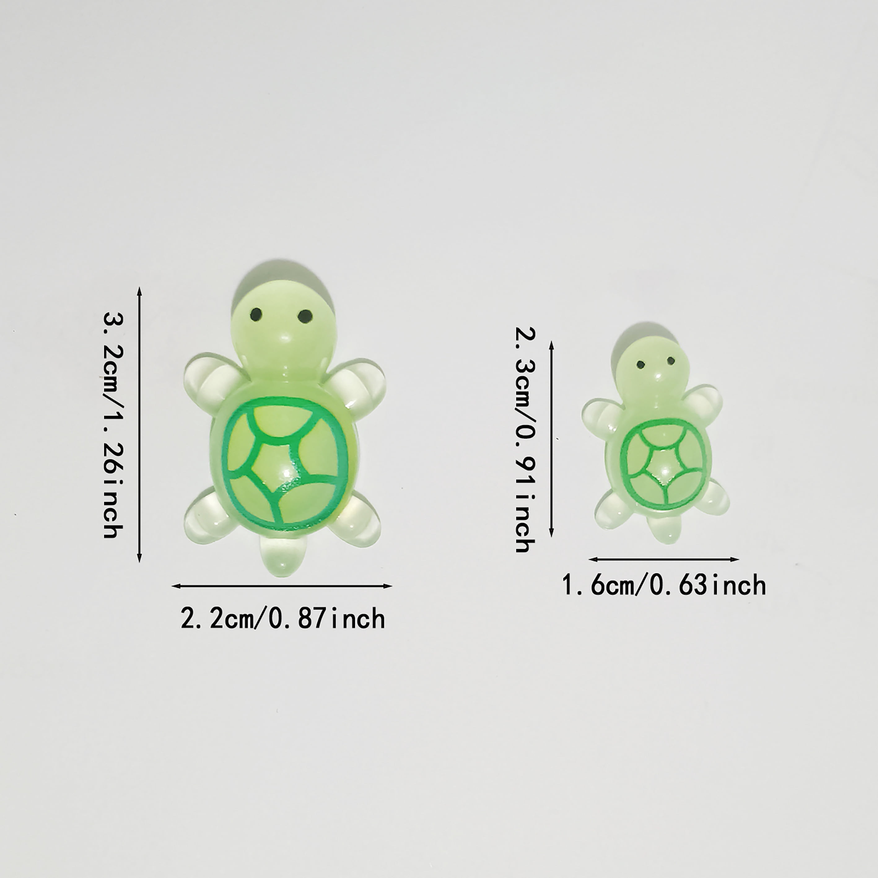 100pcs Little Tortoise Luminous Resin Tortoise Home Decoration, Fish Tank Aquarium DIY Landscaping, Valentine's Day Creative Gift Accessories, Cute and Fun