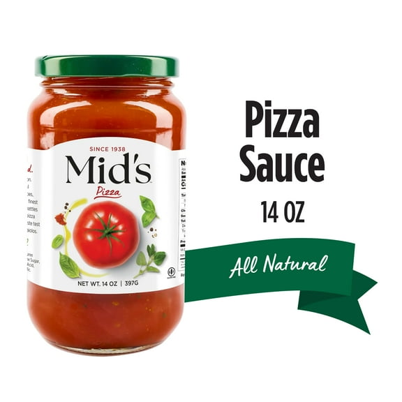 Mid's Premium All Natural Homemade Style Pizza Sauce, 14 oz, 1 Pack