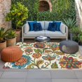 thumbnail image 2 of Paisley Boho Floral Outdoor Rug for Patio/Deck/Porch, Non-Slip Large Area Rug 5 x 7 Ft, Vintage Flowers Botanical Indoor Outdoor Rugs Washable Area Rugs, Reversible Camping Rug Carpet Runner, 2 of 8