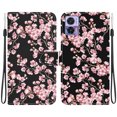 thumbnail image 2 of Compatible with Motorola Moto Edge 30 Neo Flower Painted PU Leather Wallet Case with Card Slots Cover, 2 of 5