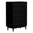 thumbnail image 1 of 30" Solid Wood 6-Drawer Chest with Gallery - Black, 1 of 5
