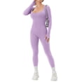 thumbnail image 7 of Women Yoga Jumpsuits Workout Ribbed Long Sleeve Sport Jumpsuits, 7 of 7