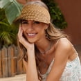 thumbnail image 2 of Women's Wide Brim Straw Sun Visor Hat Foldable Roll-up Summer Beach Hat Open Top Hat Black 2 of 9