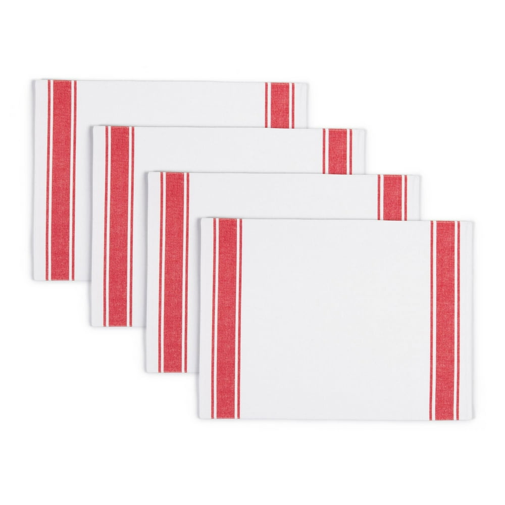 Better Homes & Gardens Farma Bistro Placemat, Red, Set of 4, Available
