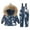 48 Blue, variant on Toddler Snow Suit Two Piece Snow Bib Pant and Puffer Jacket Boys Girl Snowsuit Winter Outdoor Snowboard Ski Suits for Baby