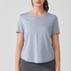 thumbnail image 3 of Camisas de Cuello de Tripulación de Manga Corta para las Mujeres, Moda Casual Color Sólido, Blusas de Cuello Redondo de Yoga Deportivo, 3 of 4