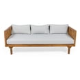 thumbnail image 4 of Harper & Bright Designs Acacia Wood Outdoor 3 Seater Couch, Patio Sofa with Deep Seat, Outdoor Daybed with Cushions for Garden, Light Gray+Teak, 4 of 12