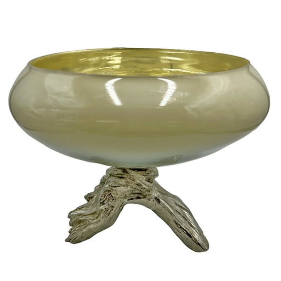 14" Aluminum Glass Bowl Decorative Vase
