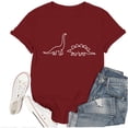 thumbnail image 3 of Cute Dinosaur Graphic Tees for Women 2026 Summer Casual Short Sleeve Crewneck T Shirts, 3 of 3