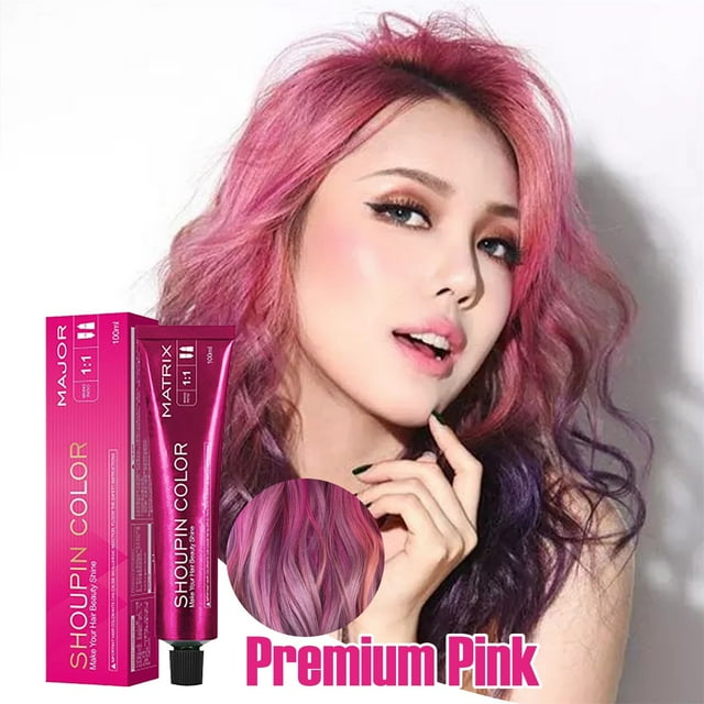 Shampooing Colorant pour Cheveux Micro T^Ide Couleur Crème Capillaire Simple Bleu et Noir Couleur Cheveux, Rose le Shampooing