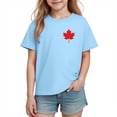 thumbnail image 2 of Zpanxa T-Shirts pour Tout-Petites Fille Imprimé Feuille d'Érable Manches Courtes Col Rond Haut Décontracté en Coton 7 Ans, 2 of 6