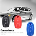 thumbnail image 1 of serony Car Key Fob Solid Color 3 Button Flexible Stylish Button Car Detachable Protective Automotive Case Guard Protector Accessories Dark Blue, 1 of 7