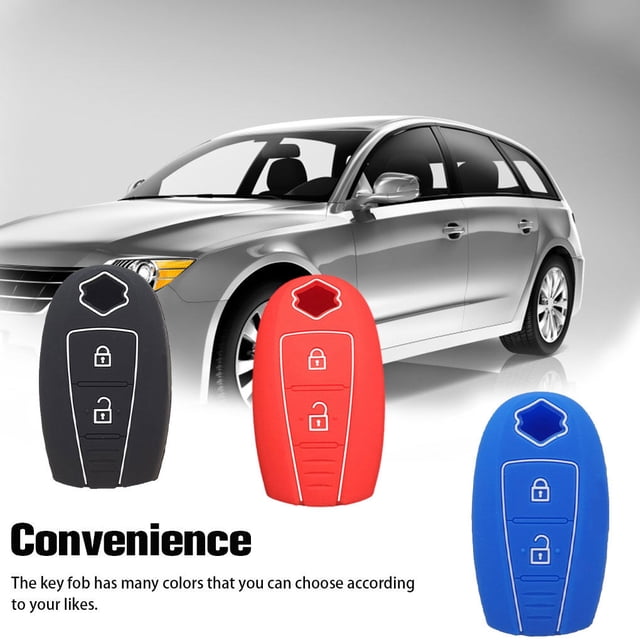 serony Car Key Fob Solid Color 3 Button Flexible Stylish Button Car Detachable Protective Automotive Case Guard Protector Accessories Dark Blue