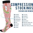 thumbnail image 4 of FREEAMG Watermelon Compression Socks for Women Men, Circulation Knee High Stockings for Running Cycling Medical, 1Pair, 4 of 7
