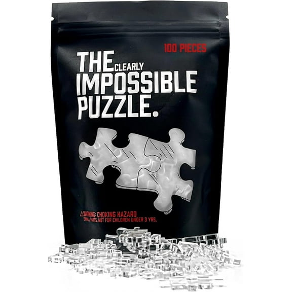 100 Piece Clear Jigsaw Puzzle | Difficult Hard Challenge with False Edge Pieces for Adults & Teens!
