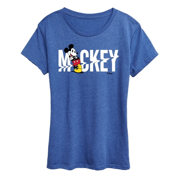 Disney - Mickey & Friends - Mickey Name Glitch - Women's Short Sleeve Graphic T-Shirt