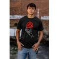 thumbnail image 5 of Cool Skeleton Hand Holding a Rose Men's Graphic T Shirt Tees Brisco Brands S, 5 of 6