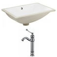 thumbnail image 1 of 18.25-in. W CUPC Rectangle Bathroom Undermount Sink Set In White - Chrome Hardware AI-22884, 1 of 7