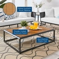 thumbnail image 4 of Modway Stance Aluminum & Wood Patio Coffee Table in Gray and Natural, 4 of 7
