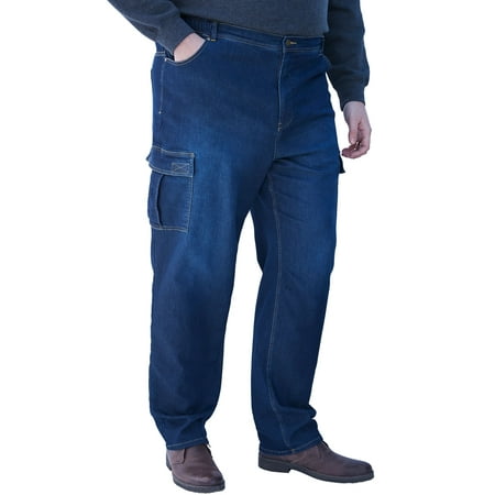Kingsize Men's Big & Tall Relaxed Fit Cargo Denim Sweatpants Jeans