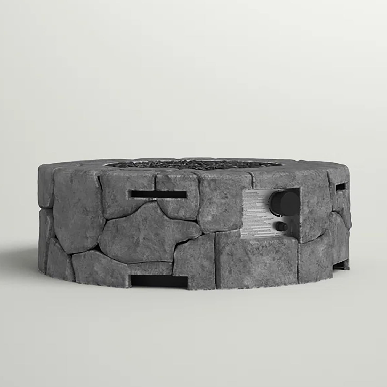 Aimee Lii Fiber Reinforced Concrete Outdoor Fire Pit for Outdoor Heating, Bonfire, and Picnic, Gray Aimee Lii Fiber Reinforced Concrete Outdoor Fire Pit for Outdoor Heating, Bonfire, and Picnic, Gray