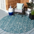 thumbnail image 2 of SAFAVIEH Courtyard Alfonso Chevron Indoor/Outdoor Area Rug, Blue/Grey, 6'7" x 6'7" Round, 2 of 6