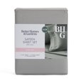 Better Homes & Gardens 4-Piece 400 Thread Count Grey Performance Bed Sheet Set, Queen