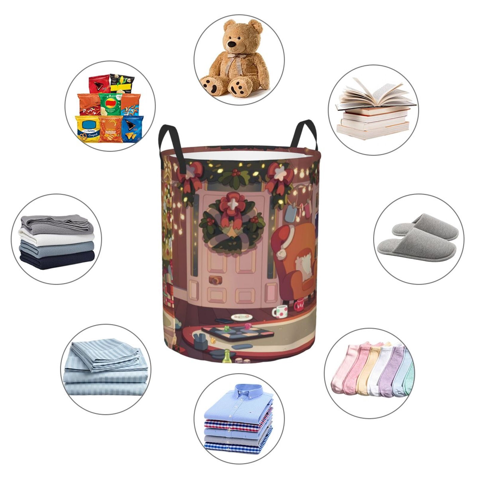 Johaoi Bluey Pattern Round Large Laundry Basket -Storage Basket - Toy Storage Basket, Perfect as Hamper, Kids Room Storage, and Toy Containment-