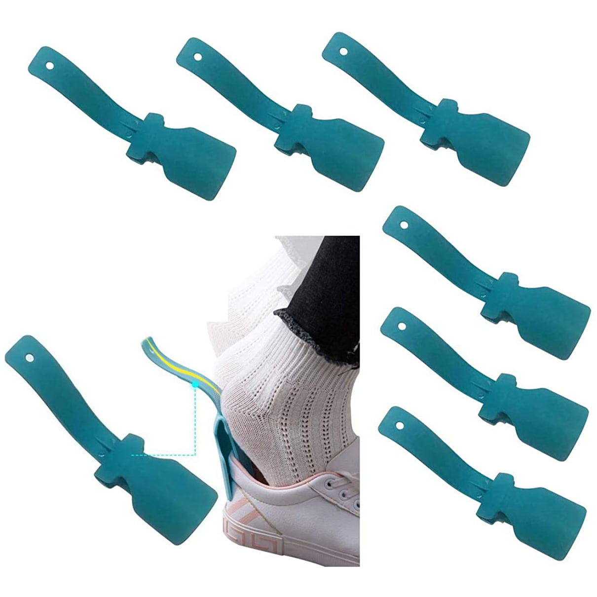 AchidistviQ Shoe Horn 1/2Pcs Portable Plastic Easy to Use Sneakers Shoehorn Home Shoes Lifter Tool White 1pc 