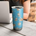 thumbnail image 4 of 20 Oz Cute Shiba Inu Coffee Tumbler Double Wall Insulated Stainless Steel Water Bottle | Metal Reusable Thermoses Flask with Cup Cap | Leak & Sweat Proof with Anti-Dust Lid, 4 of 7