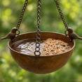 thumbnail image 7 of Hanging Bird Feeder,Sturdy Chain Mount Structure Suspended Bird Water Feeder for Backyard Outdoor Garden Bird Hydration, 7 of 7