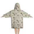thumbnail image 2 of Beige Leaf Butterfly Pattern Blanket Hoodies for Kids 6-13YR Oversize Wearable Blanket Hoodies for Boys Girls Teens, 2 of 7