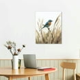 thumbnail image 2 of JEUXUS Bird Wall Art Decor Painting Pictures Print On Canvas, the Blue Bird Framed Canvas Wall Art for Home Decoration Living Room Bedroom Artwork, 2 of 4