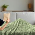 thumbnail image 3 of Green Soft Flannel Fleece Throw Blanket, Swirled Curly Abstract Leaves with Damask Influences Ornate Vintage, Cozy Plush for Indoor and Outdoor Use, 60" x 80", Pale Green Fern Green, by Ambesonne, 3 of 5
