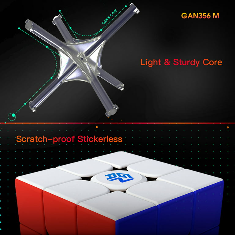 GAN 356 M - Speed Cube Professionnel - 3x3 - Magnétique - Sans