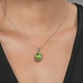 thumbnail image 2 of Gem Stone King 925 Sterling Silver Green Peridot Pendant Necklace for Women (3.00 Cttw, Oval 11X9MM, Gemstone August Birthstone, with 18 inch Silver Chain), 2 of 4