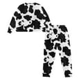thumbnail image 5 of SCRAWLGOD Cow Print Pj Sets for Woman Long Sleeve Pjs Sets for Women with Pockets Size M Crewneck 2-Piece Outfits for Women Breathable Ladies Pajamas, 5 of 7