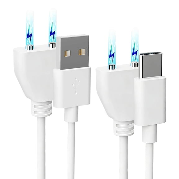 LujingZ 2Pack 6mm Magnetic Replacement Charger Cable 2 Dots 2.65ft USB-A USB-C Compatible with Rose Toys Massagers