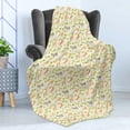thumbnail image 4 of Northwoods Soft Flannel Fleece Throw Blanket, North American Forest Animals Pattern for Kid Wolf Antelope Cougar and Bird, Cozy Plush for Indoor and Outdoor Use, 50" x 70", Multicolor, by Ambesonne, 4 of 5