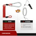 thumbnail image 4 of Nilight Breakaway Trailer Cable Heavy Duty Stainless Steel Spring Towing Coiled Wire Extend to 4FT Safety Straps Ground Clip Replacement for RV Camper Boat Vehicle, 4 of 9