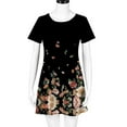 thumbnail image 6 of USSUMA Dresses for Women Party Casual,Women's Short-Sleeve Scoop Neck Swing Dress Casual Floral Printed Simple T-Shirt Dresses 2022 Summer Tunic Sun Dress, 6 of 8