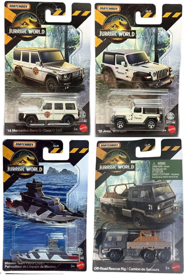 Matchbox Jurassic World Die-Cast Vehicle Collection, Set of 17, Ages 3+ JGL59-979C