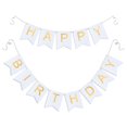 thumbnail image 1 of Banderín de cumpleaños Hirbisnis blanco con letras doradas, 13 unidades, 1 of 8