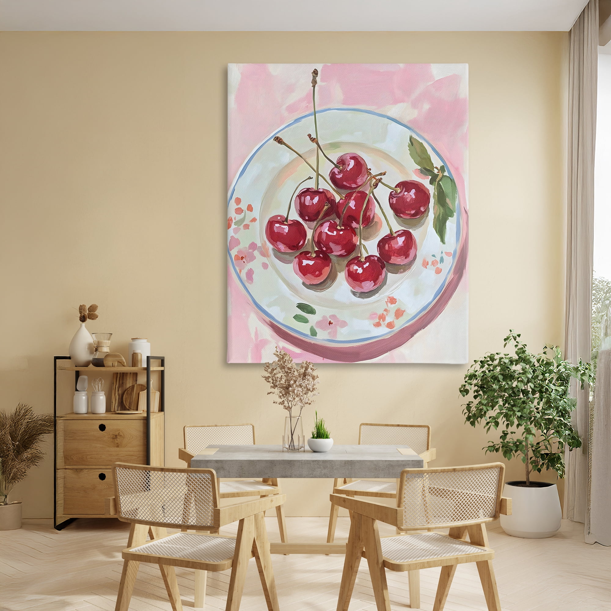 Stupell Industries Plate of Summer Cherries Canvas Wall Art, design by The Prints Vibe