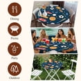 thumbnail image 7 of Sports Theme Round Tablecloth, Fitted Table Cover with Elastic for 45"-54" Round Tables, Cartoon Soccer Baseball Basketball Star Blue Table Cloth Outdoor Indoor Dinning Party Waterproof Tablecloths, 7 of 7