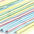 thumbnail image 5 of Triani 300 Pack Flexible Plastic Straws - Striped Multi Colored BPA-Free Disposable Bendy Straw 8.5" Long, Assorted - (300 Pack), 5 of 10