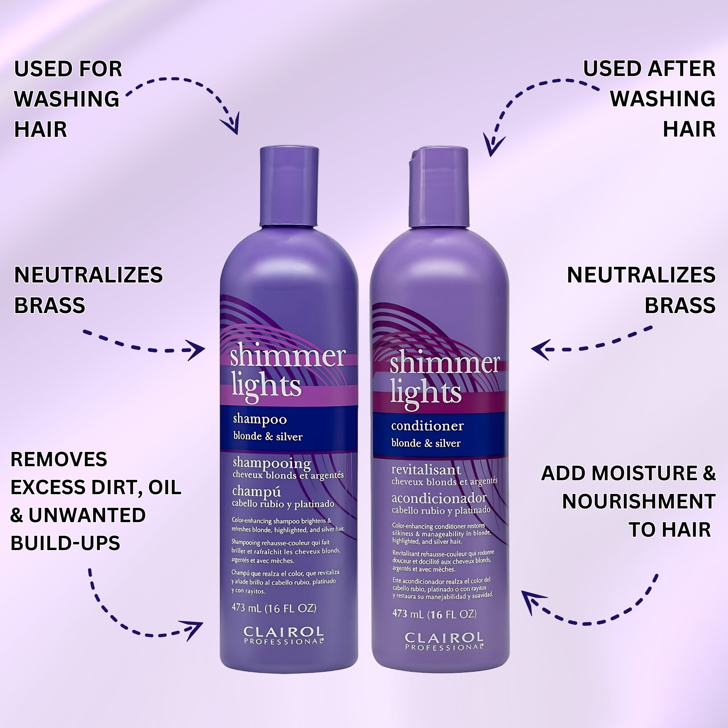 Clairol Shimmer Lights Hair Care: 16 oz. Shampoo + 16 oz